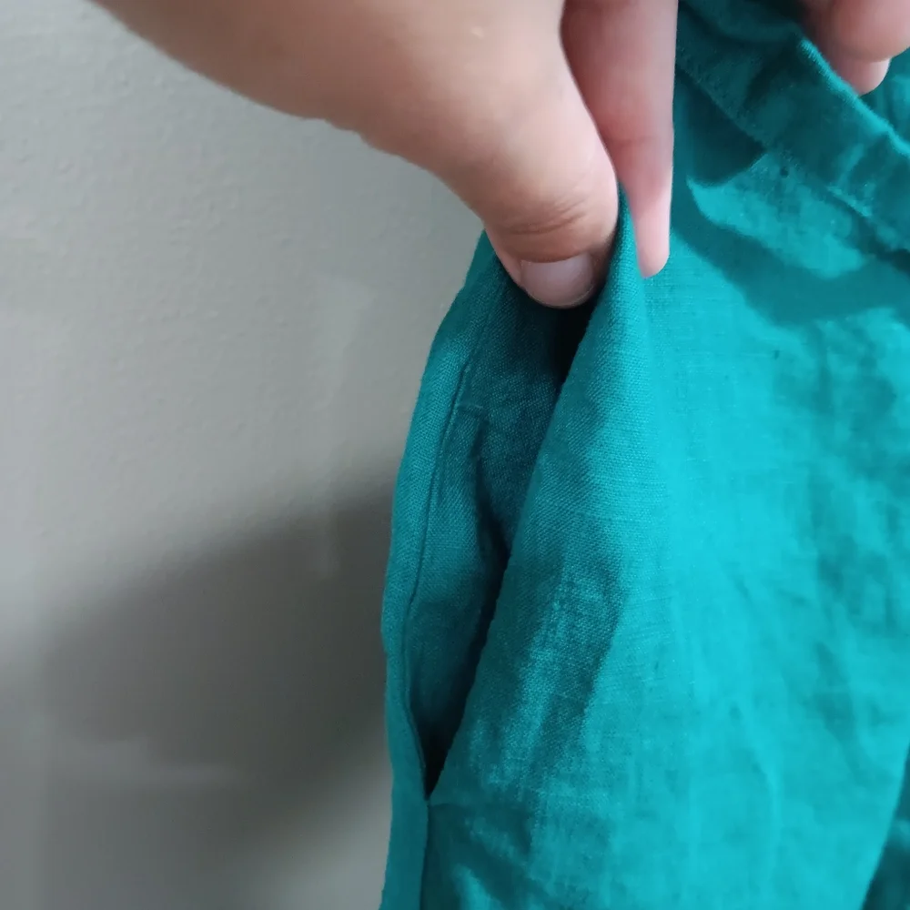 L.L. Bean Women's (Size 4P) Dark Green Button Sleeveless Dress with Ties - Picture 5 of 11